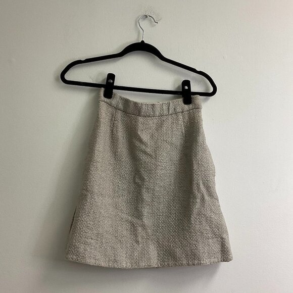 Carven Metallic Pencil Mini Skirt Side Pocket Size 4 Silver - Picture 2 of 3